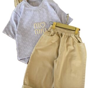 تیشرت و شلوارک بیرونی دخترانه miu قلبی