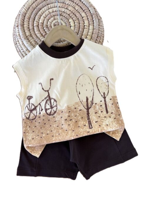 تاپ و شلوارک راحتی پسرانه دوچرخه