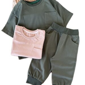 تیشرت و شلوارک راحتی پسرانه جیب دار