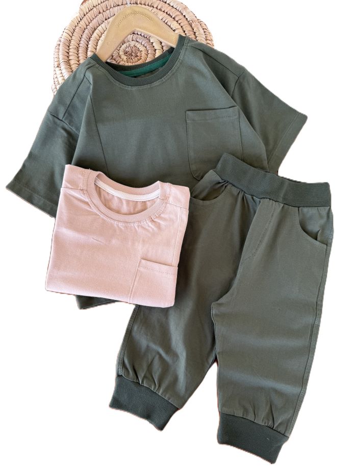 تیشرت و شلوارک راحتی پسرانه جیب دار
