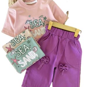 تیشرت و شلوارک بیرونی دخترانه sand