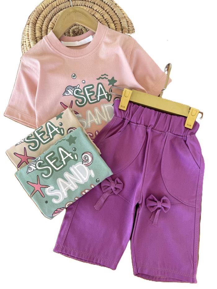 تیشرت و شلوارک بیرونی دخترانه sand