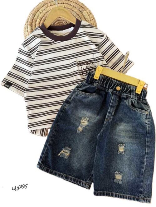 ست تیشرت و شلوارک بیرونی پسرانه wr66