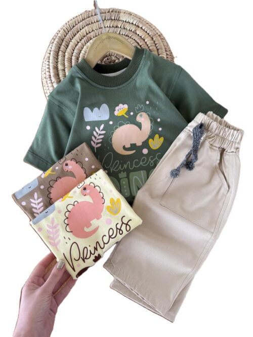 تیشرت و شلوارک بیرونی دخترانه Dino