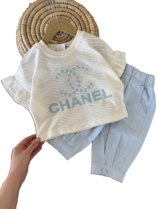 کراپ باکسی و شلوارک بیرونی دخترانه chanel