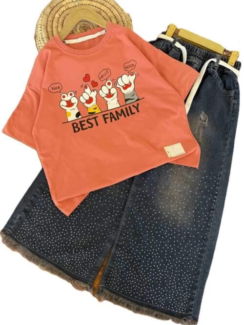 کراپ شلوار واید بیرونی دخترانه family