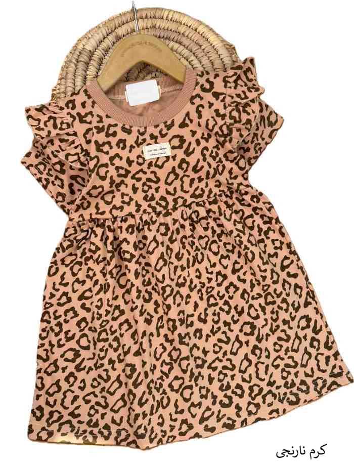 پیراهن آستین کوتاه راحتی دخترانه پلنگی