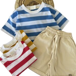 تیشرت و شلوارک بیرونی اسپرت راه راه