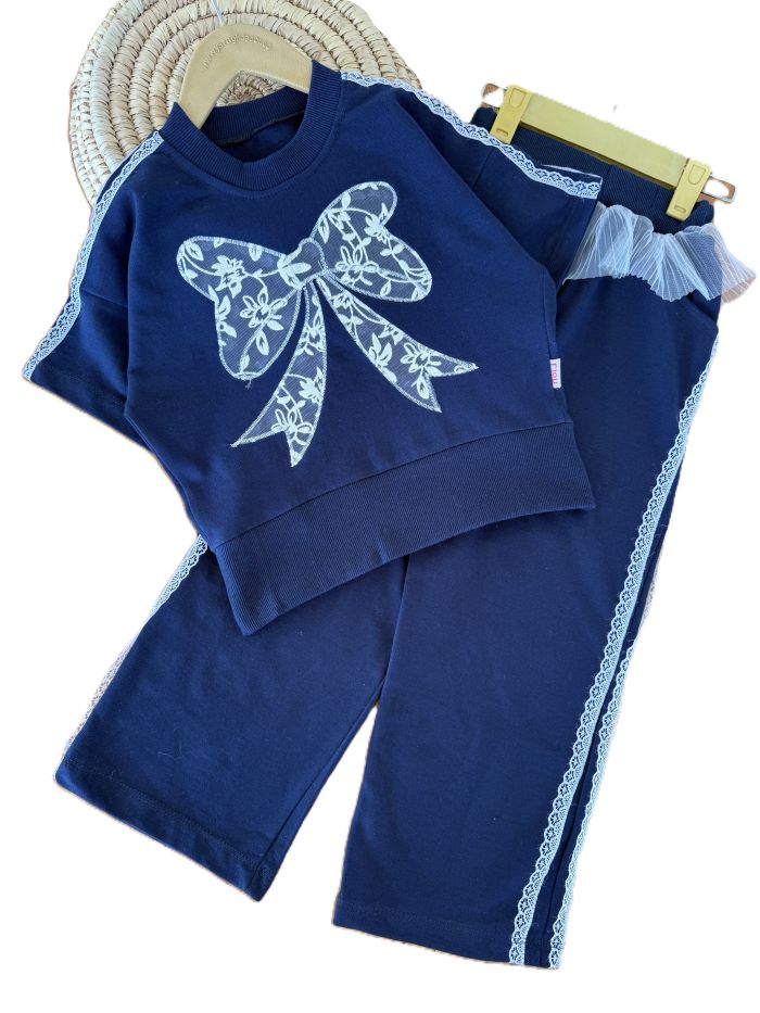 کراپ و شلوار راحتی پاپیون گیپور