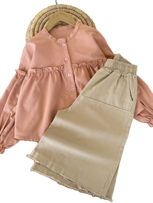 شومیز و شلوارک واید بیرونی دخترانه ژینا