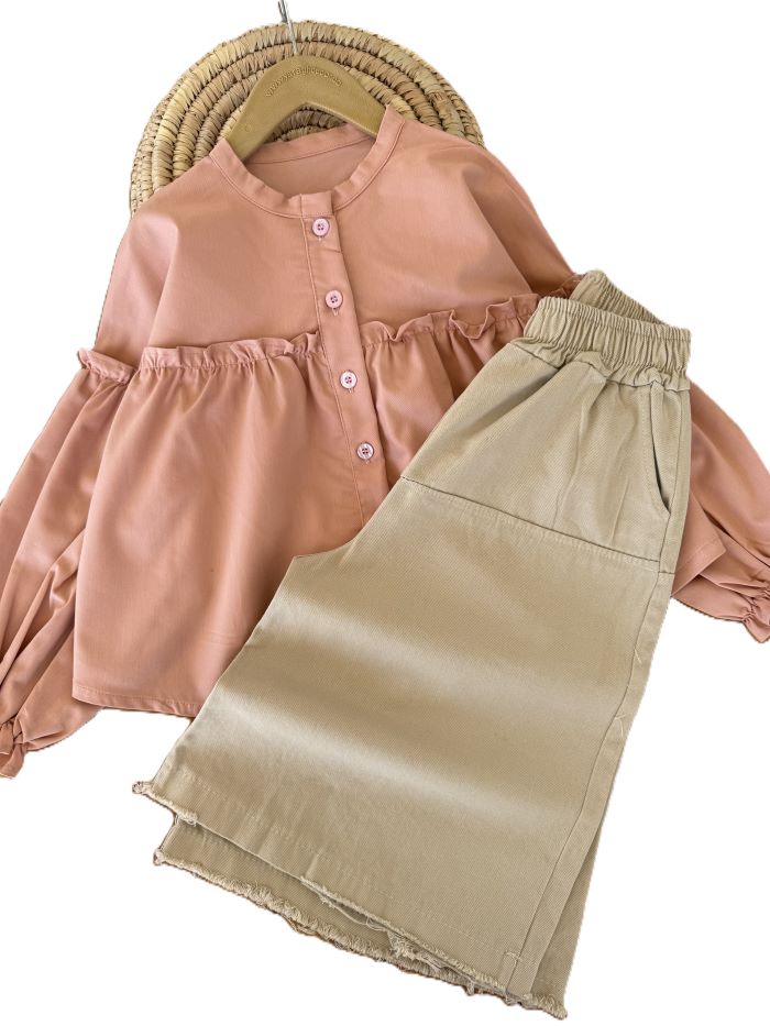 شومیز و شلوارک واید بیرونی دخترانه ژینا