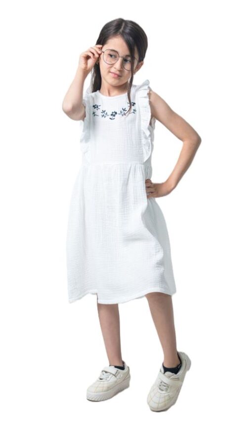 سارافون دخترانه بیرونی جلو گلدوزی