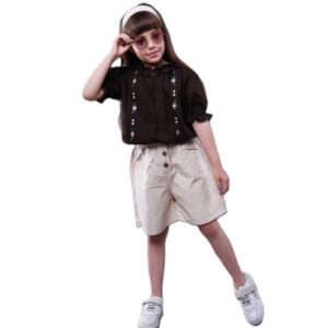 شومیز شورتک بیرونی دخترانه گلدوزی