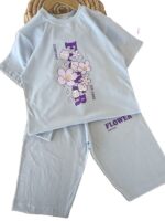 تیشرت و شلوارک راحتی دخترانه گل یخ - Image 3