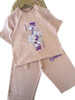 تیشرت و شلوارک راحتی دخترانه گل یخ - Image 5