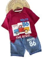 تیشرت و شلوارک بسرونی پسرانه route - Image 4