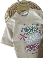 تیشرت و شلوارک بیرونی دخترانه sand - Image 6