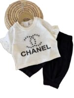 کراپ باکسی و شلوارک بیرونی دخترانه chanel - Image 2