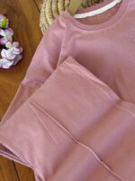 کراپ شلوار باکسی راحتی دخترانه تک گل - Image 8