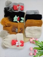 کلاه و شال گردن دخترانه خرسی - Image 2
