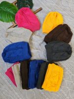 کلاه وشال گردن رینگی ساده - Image 2