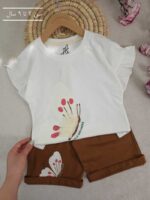 تیشرت و شلوارک پروانه سفید - Image 2