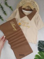 کراپ و شلوار دخترانه یقه انگلیسی - Image 3