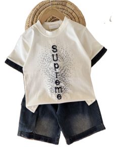 تیشرت و شلوارک جین بیرونی پسرانه SUPREME