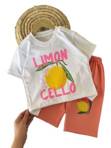 تیشرت و شلوارک راحتی دخترانهlimon