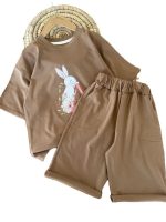 تیشرت و شلوارک دخترانه راحتی طرح خرگوش - Image 7