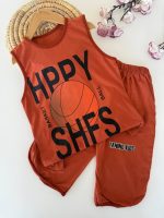 تاپ و شلوارک راحتی پسرانه happy - Image 4