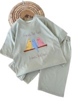 تیشرت و شلوارک راحتی دخترانه طرح گنجشک - Image 7