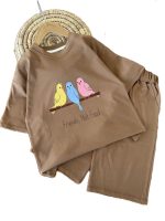 تیشرت و شلوارک راحتی دخترانه طرح گنجشک - Image 6