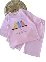 تیشرت و شلوارک راحتی دخترانه طرح گنجشک - Image 4