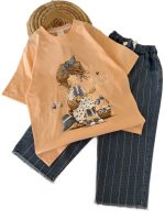 تیشرت و شلوارک دخترانه جین دختر و گیتار - Image 2